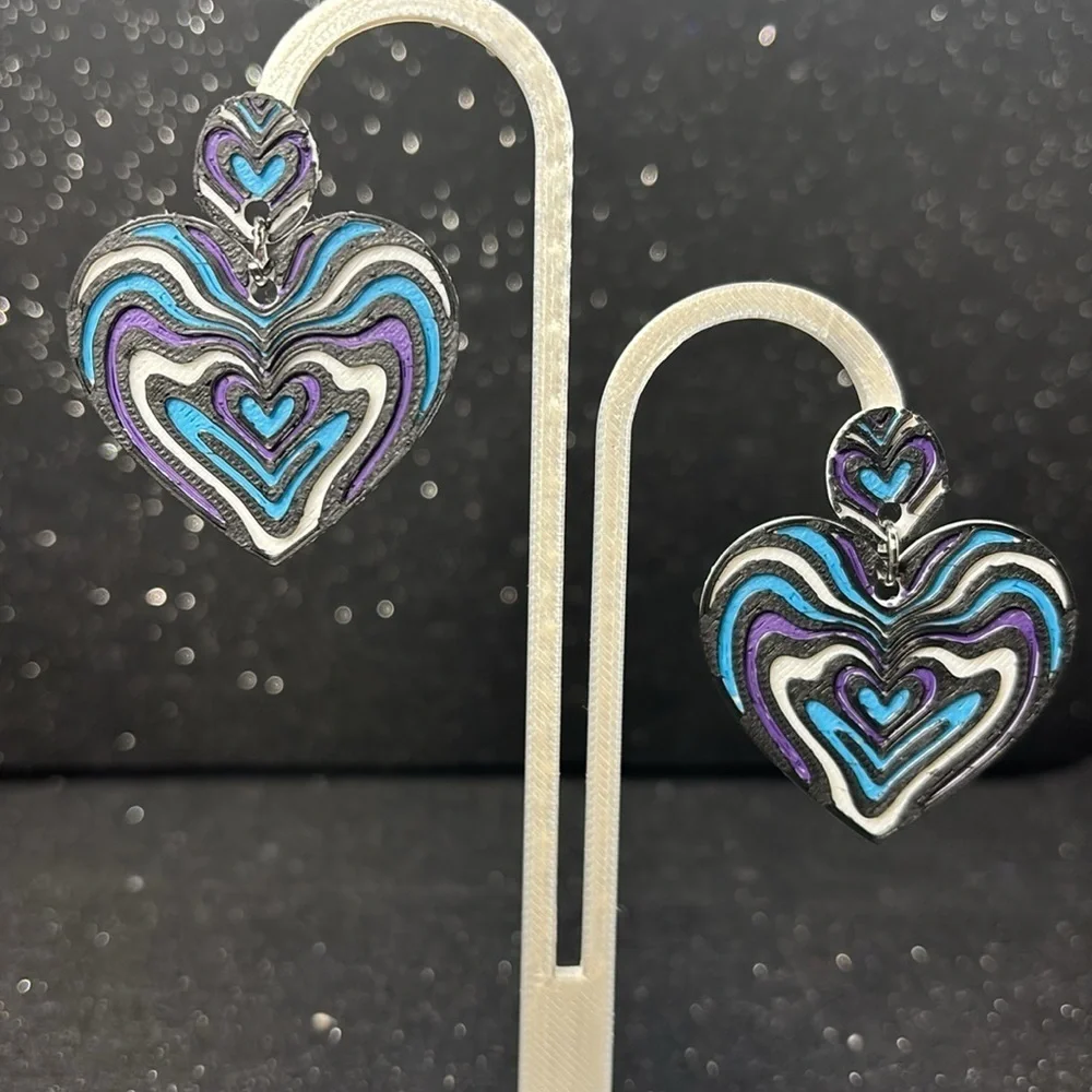 Colorful Heart-Shaped Earrings